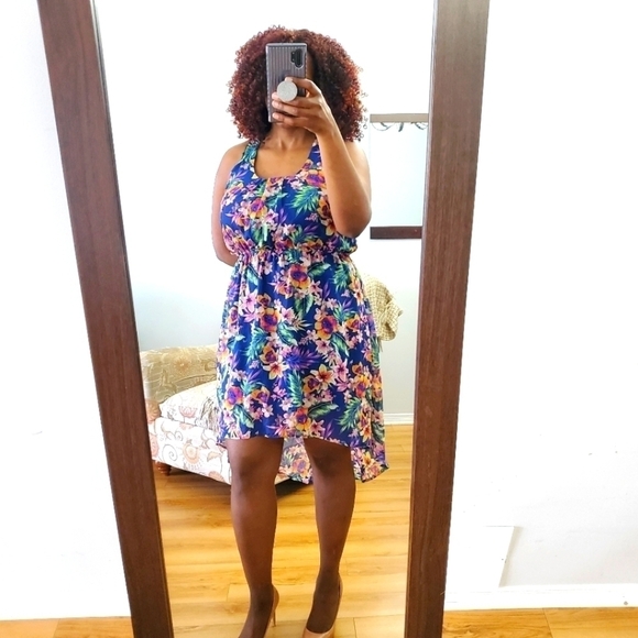 G:21 women flowy dress floral pattern size Large Asymmetrical Dress L - Picture 1 of 13